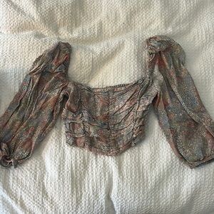 Aritzia Wilfred Pastel Floral Blouse